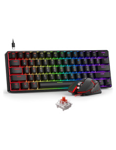 Combo Teclado Mecánico 60% y Ratón Gaming BlueFinger K108 RGB