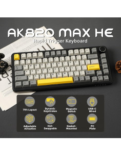 Teclado Gaming AJAZZ AK820 MAX HE Magnético RGB 75% 2