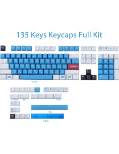 Conjunto de Teclas Mecánicas JOMKIZ PBT 134 Teclas Azul 2