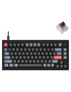 Teclado Mecánico Keychron V1 75% QMK/VIA Marrón Intercambiable