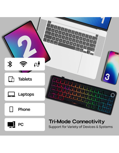 Teclado Mecánico Inalámbrico EPOMAKER F65 PRO RGB 66 Teclas