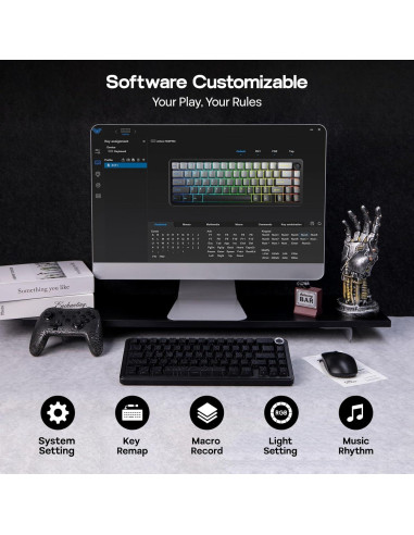 Teclado Mecánico Inalámbrico EPOMAKER F65 PRO RGB 66 Teclas