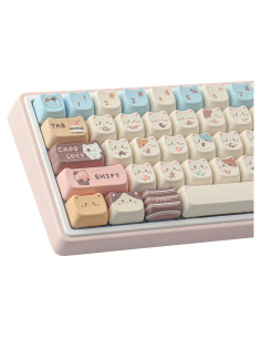 Teclas PBT 142 Lindas de Gato Sal Marina para Teclados Mecánicos