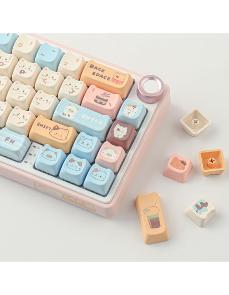 Teclas PBT 142 Lindas de Gato Sal Marina para Teclados Mecánicos