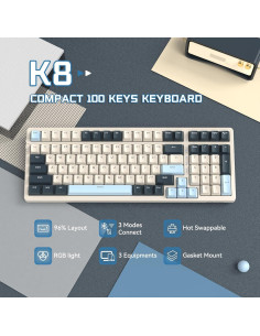 Teclado Mecánico Inalámbrico Attack Shark K8 RGB 100 Teclas 2