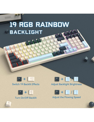 Teclado Mecánico Inalámbrico Attack Shark K8 RGB 100 Teclas