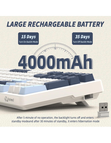 Teclado Mecánico Inalámbrico Attack Shark K8 RGB 100 Teclas