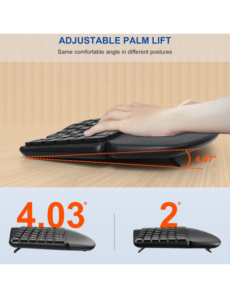 Combo Teclado y Ratón Inalámbricos Ergonómicos EDJO MK835 Combo Teclado y Ratón Inalámbricos Ergonómicos EDJO MK835