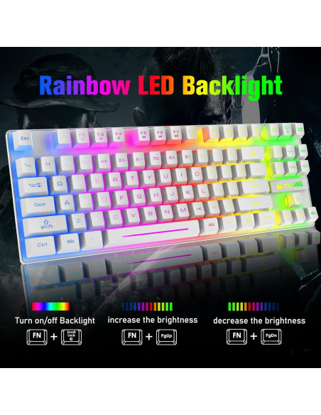 Combo Teclado y Ratón Inalámbrico RGB LexonElec 87 Teclas Combo Teclado y Ratón Inalámbrico RGB LexonElec 87 Teclas