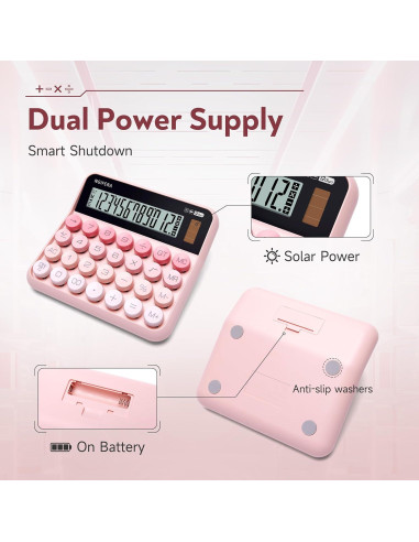 Calculadora Mecánica NGIFERA 12 Dígitos Pantalla Grande Azul