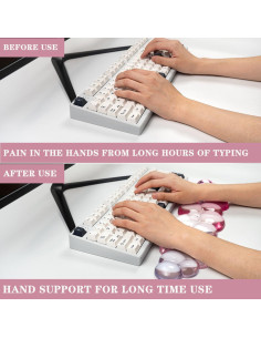 Conjunto Reposamuñecas Gel Silicona Ergonomico Nube Rosa Claro Azul 2