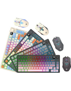 Teclado y Ratón Inalámbricos Kchibo 75% Mecánico RGB Recargable 2