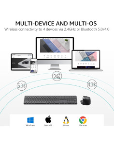 Combo Teclado y Ratón Inalámbrico Rapoo 9560M, USB-C, Silencioso 2
