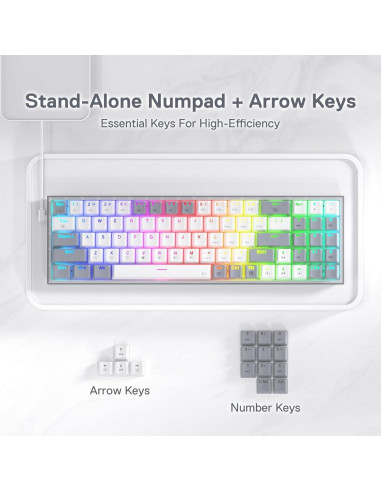 Teclado Mecánico Redragon K628 Pollux 75% RGB Con Cable