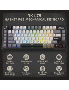 Teclado Mecánico RK Royal Kludge L75 TKL Inalámbrico RGB 2