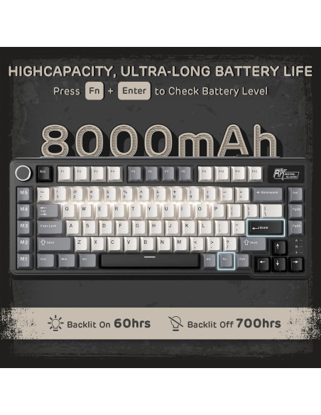 Teclado Mecánico RK Royal Kludge L75 TKL Inalámbrico RGB