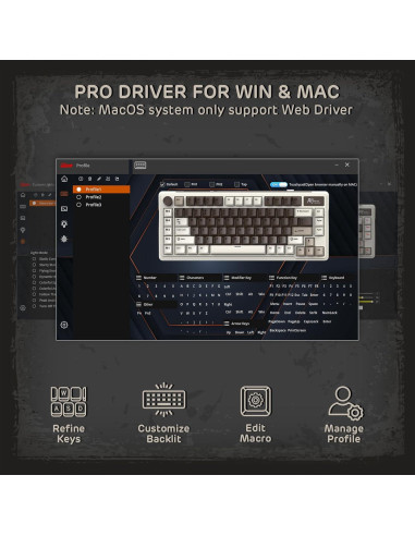 Teclado Mecánico RK Royal Kludge L75 TKL Inalámbrico RGB