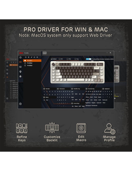 Teclado Mecánico RK Royal Kludge L75 TKL Inalámbrico RGB