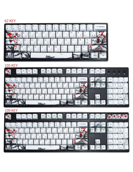 Set de Teclas Mecánicas MOLGRIA 111 PBT Flor de Ciruelo Set de Teclas Mecánicas MOLGRIA 111 PBT Flor de Ciruelo