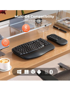 Teclado Inalámbrico Ergonómico Meetion K9330 con Reposamuñecas 2