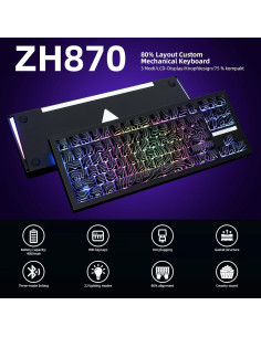 Teclado Mecánico Inalámbrico ZORNHER ZH870 80% RGB Negro 2