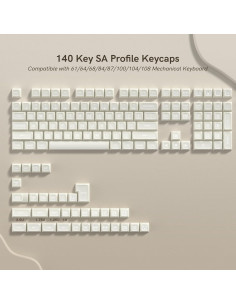 Keycaps Dagaladoo Jade Blanca 140 Teclas PBT Doble Tiro 2