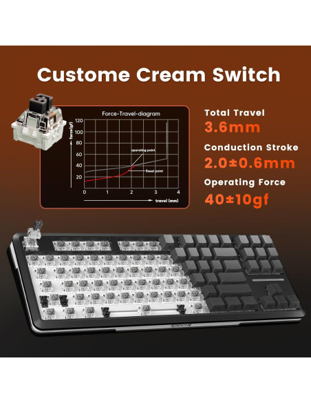 Teclado Mecánico Inalámbrico Redragon K734SP-RGB-PRO TKL RGB Teclado Mecánico Inalámbrico Redragon K734SP-RGB-PRO TKL RGB