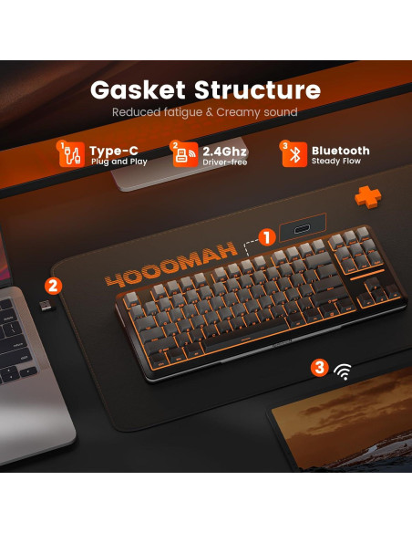 Teclado Mecánico Inalámbrico Redragon K734SP-RGB-PRO TKL RGB Teclado Mecánico Inalámbrico Redragon K734SP-RGB-PRO TKL RGB