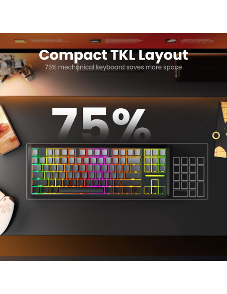 Teclado Mecánico Inalámbrico Redragon K734SP-RGB-PRO TKL RGB Teclado Mecánico Inalámbrico Redragon K734SP-RGB-PRO TKL RGB