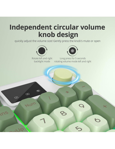 Teclado Inalámbrico SbocKeeb 96% RGB Tri-Modo Matcha