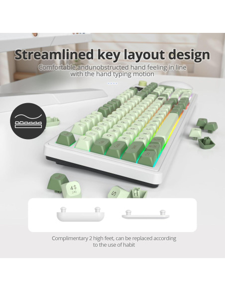 Teclado Inalámbrico SbocKeeb 96% RGB Tri-Modo Matcha Teclado Inalámbrico SbocKeeb 96% RGB Tri-Modo Matcha
