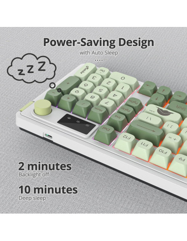 Teclado Inalámbrico SbocKeeb 96% RGB Tri-Modo Matcha