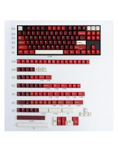 Set de Teclas PBT Mintcaps 173 Teclas Cherry Rojo para Teclados Mecánicos