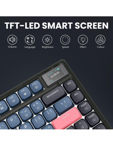 Teclado Mecánico Inalámbrico Attack Shark AK832, 75% TKL, RGB