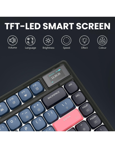 Teclado Mecánico Inalámbrico Attack Shark AK832, 75% TKL, RGB Teclado Mecánico Inalámbrico Attack Shark AK832, 75% TKL, RGB