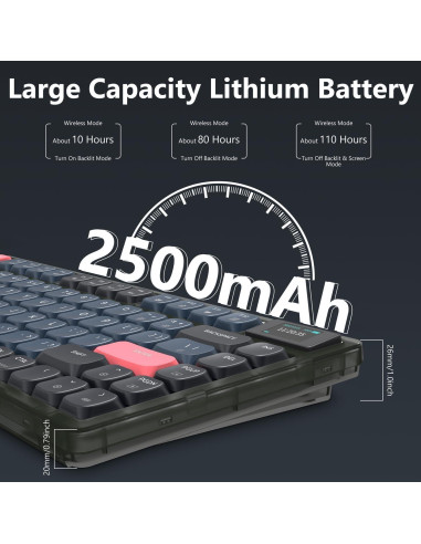 Teclado Mecánico Inalámbrico Attack Shark AK832, 75% TKL, RGB