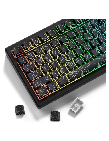 Conjunto de Teclas PBT Dagaladoo 134 Teclas Topográficas Negras