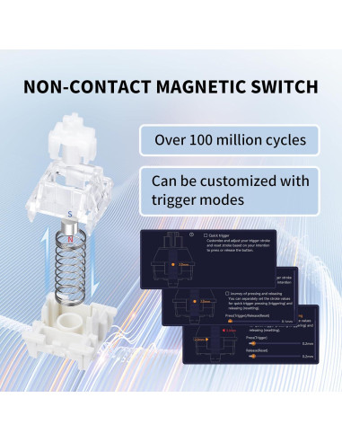 Teclado Mecánico SUEHIODHY GM87 RGB Magnético 87 Teclas USB