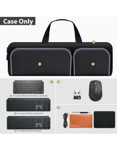 Funda de viaje para teclado Logitech MX Keys S/MX Keys Mini