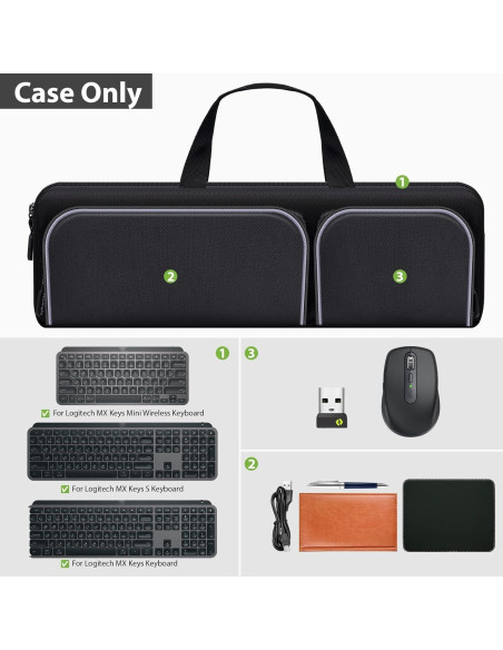 Funda de viaje para teclado Logitech MX Keys S/MX Keys Mini