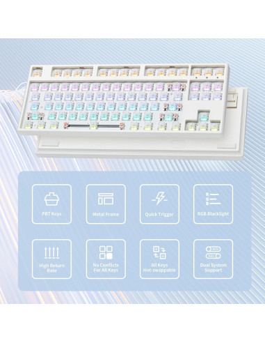 Teclado Mecánico SUEHIODHY GM87 RGB Magnético 87 Teclas USB