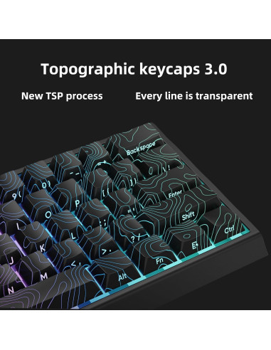 Conjunto de Teclas PBT Dagaladoo 134 Teclas Topográficas Negras