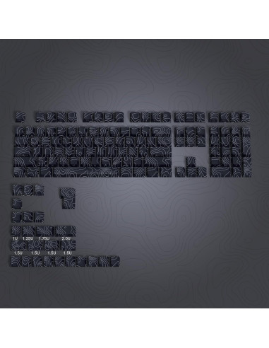 Conjunto de Teclas PBT Dagaladoo 134 Teclas Topográficas Negras