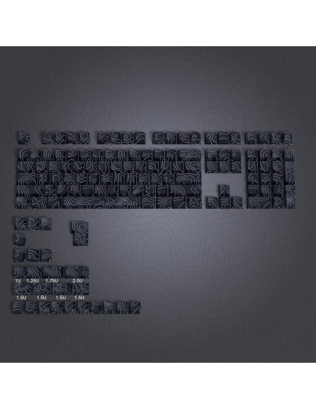 Conjunto de Teclas PBT Dagaladoo 134 Teclas Topográficas Negras