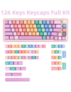 Juego de Teclas PBT Caramelo Arcoíris MOA para Teclados Mecánicos 2