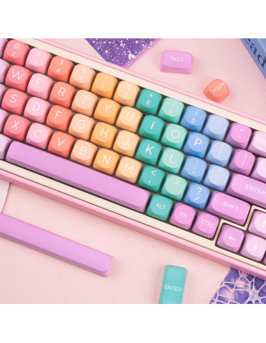 Juego de Teclas PBT Caramelo Arcoíris MOA para Teclados Mecánicos