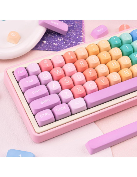 Juego de Teclas PBT Caramelo Arcoíris MOA para Teclados Mecánicos