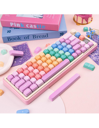 Juego de Teclas PBT Caramelo Arcoíris MOA para Teclados Mecánicos