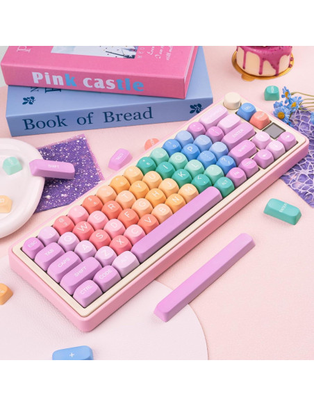 Juego de Teclas PBT Caramelo Arcoíris MOA para Teclados Mecánicos