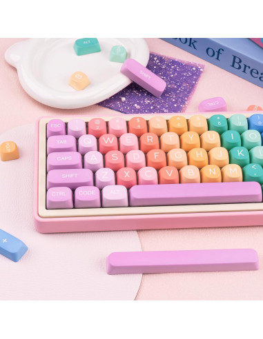 Juego de Teclas PBT Caramelo Arcoíris MOA para Teclados Mecánicos